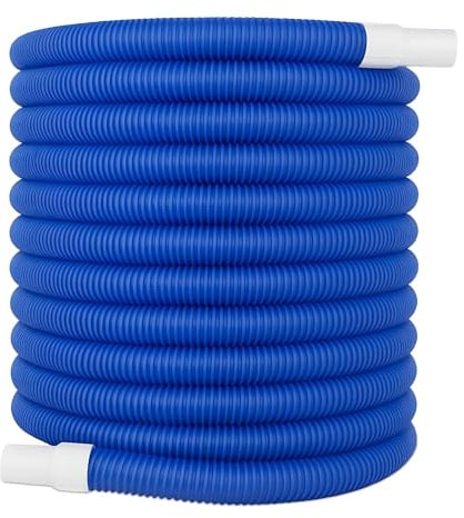 Relaxdays Poolschlauch, 32 mm Spiralschlauch, versch. Längen, Wasserschlauch für Pool & Garten, Kunststoff, blau/weiß