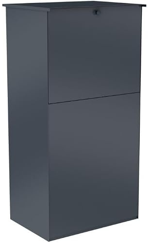 KNOBLOCH KNOBOX PRO 10Z Paketbox, Anthrazit RAL7016 | für Zaun Durchwurf, XXL Paketkasten, rostfrei, wetterfest