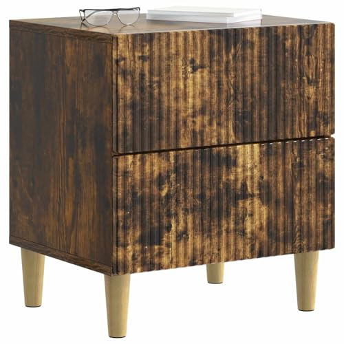 vidaXL Nachttisch Geräucherte Eiche 43 x 34,5 x 48 cm Holzwerkstoff, Schlafzimmer Aufbewahrung, Rechteckiger Nachttisch, Vintage-Stil, eleganter Organizer