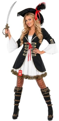 Fun Shack Pirate Costume Women, Womens Pirate Costume Adult, Buccaneer Outfit Dress, Halloween Costumes Adult Women, M
