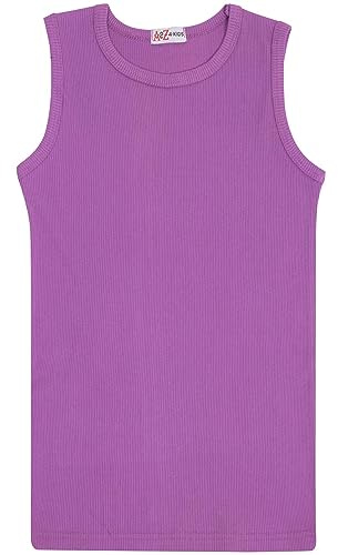 A2Z 4 Kids Girls Ribbed Vest Top 100% Cotton Stylish Top Summer Comfortable Fashion - Vest 002 Lilac 11-12