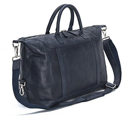 Solo Pelle - Premium Weekender Reisetasche, Sporttasche & Handgepäck aus Leder - Model: Julian (Mitternachtsblau)