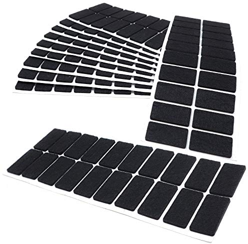 Adsamm® / 200 x Selbstklebende Filzgleiter/Schwarz / 20x40 mm/Rechteckig/Möbelgleiter aus Filz mit 3.5 mm Stärke/Möbel- und Bodengleiter