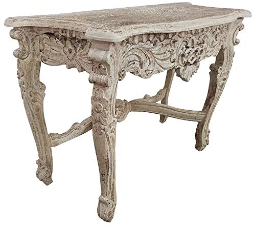 Indoortrend Kommode Anrichte Schrank Schminktisch weiß Antik Massiv-Holz Vintage Shabby Chic