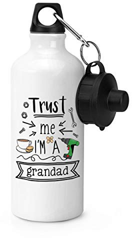 Gift Base Trust Me I'M A Opa Sports Flasche Wasser Fitness 600ml Weiß