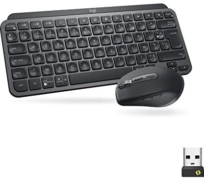 Logitech MX Keys Mini Combo for Business, clavier et souris sans fil compacts, technologie Logi Bolt, Bluetooth, certifié Windows/Mac/Chrome/Linux - Gris
