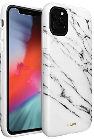 LAUT | HUEX Elements für iPhone 11 Pro Max | Klassische Marmormuster | Robust | Kompatibel mit kabellosen Ladegeräten | Air-Frame-Technologie | Aufprallschutz bis 4 Meter • Marmor weiß