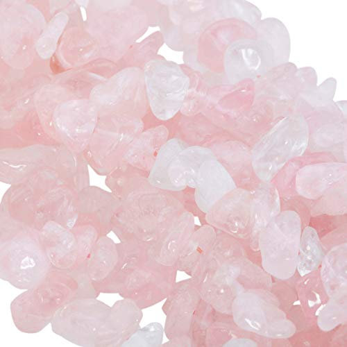 Nupuyai Rose Quartz Irregular Polished Beads for DIY Jewelry Making Bracelet Necklace, Chip Stones for Chakra Healing 80cm
