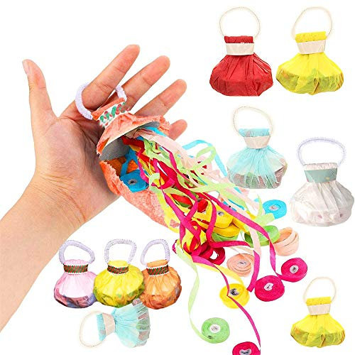 10 Stück Luftschlangen Werfen, Wurf-Luftschlangen, Mehrfarbige Papierwurfstreamer für Neujahrsparty, Geburtstag, Hochzeit, Abschlussfeier, Party Favours Shows (Zufällige Farbe)