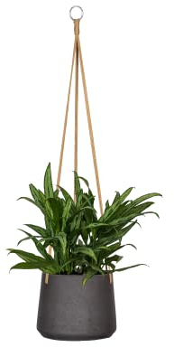 Finestgreen Hängendes Pflanzgefäß Patt Schwarz | Hängender Blumentopf zum bepflanzen | Urban Gardening Pflanzenampel | Pottery Pots