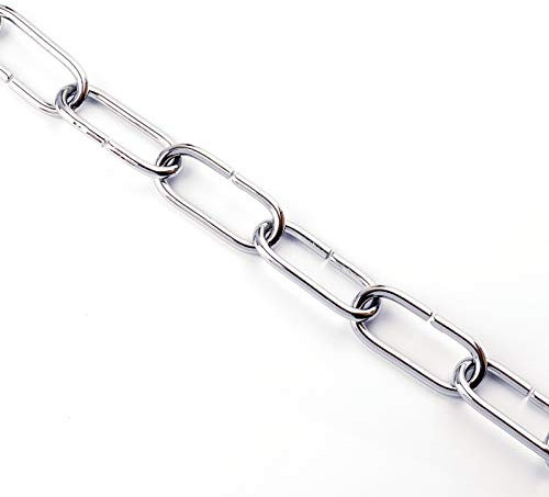 ORION LIGHTSTYLE Kette für Kronleuchter Lampenkette 1m Gliederkette Kronleuchteraufhängung Leuchtenkette Eisenkette Rundgliederkette Metall (Chrom, 4.5mm)