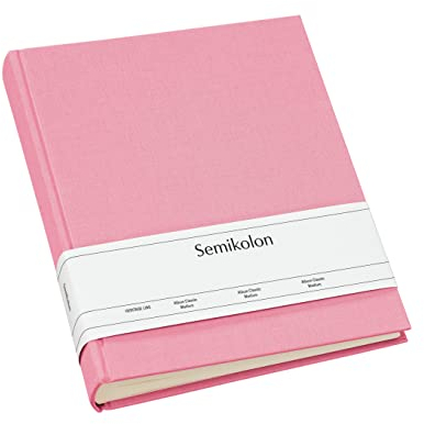 Semikolon 363978 Foto-Album Classic Large - 24,5 x 30,5 cm - 130 Seiten cremefarben, für 260 Fotos - flamingo pink