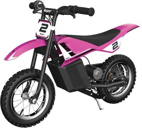 Epson Razor Kids Electric Motorbike - MX125 Dirt Rocket Bike ab 7 Jahren mit 8 mph Max Speed & 40 Minuten Fahrzeit, bis zu 5 Meilen Reichweite, 100W Ride On mit 12V 5Ah Batterie und 12“ Luftreifen