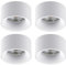 Maclean MCE457 Einbauleuchte 4-er Pack Deckenleuchte mit GU5.3 MR16 Fassung für LED & Halogen Leuchtmittel bis 35W 70x40mm Einbaustrahler Aluminium Rund (4 Stück ohne Leuchtmittel, Weiß)