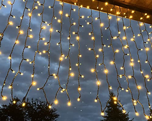 LEDZEIT- Profi Serie - LED Lichtervorhang Außen und Innen, Curtain light, Verlängerungskette ohne Netzkabel, 1 X 1.5M, Warmweiß, Dauerlicht, Max.90m. IP67, für Weihnachten, Hochzeit