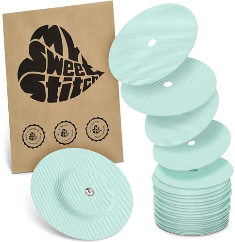 MySweetStitch - 25 x Freestyle Libre 1 & 2 Pflaster Rund mit Belüftungsloch, Overpatch Ø 65mm, wasserfest, atmungsaktiv, Made in Germany, Mint
