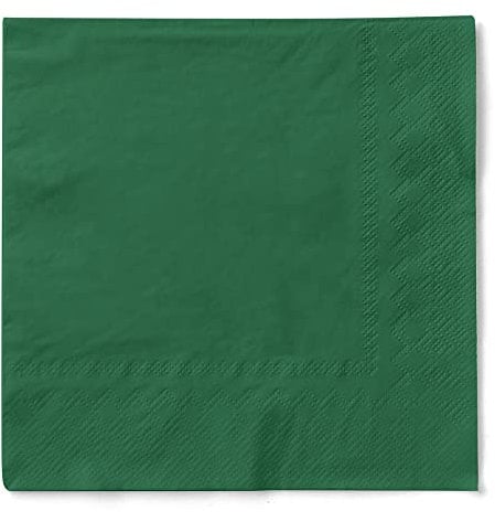 MANK Serviette in DUNKELGRÜN, 3-lagiges Tissue, 33x33 cm, 1/4 Falz, 100 Stück, elegante Papierservietten für Gastronomie, Bar, Restaurant & Events