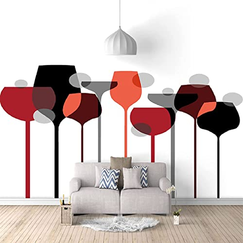 Mural Self-Adhesive Photo Wallpaper 3D Cartoon Wine Glass Children's Room Bar Office Living Room Restaurant Clothing Shop Corridor Hotel Wall Decoration Wall Art Wall Poster Peel and 140(W) x70(H) cm