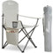 SUNMER Folding Camping Chairs, Extra Wide Lightweight Outdoor Chairs with Armrests and Cup Holder, 120 kg Capacity - Light Grey