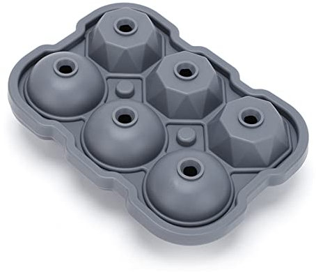 3D Rose Diamond Shape Ice Cube Tray, Silicone Ice Cube Mold With Lid, Easy Release Large Ice Maker for Chilled Cocktails, Whiskey, Homemade Juice (Grey)