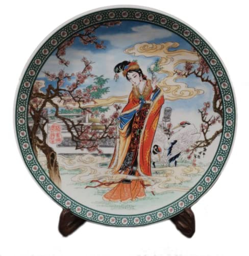 XIALON Plato de porcelana antigua de 26 cm con diseño de rosas