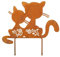 LB H&F Gartenstecker Katzenpaar Katze mit Kätzchen Rost Gartenfigur Gartendeko Rostkatze Rostfigur (Katze)