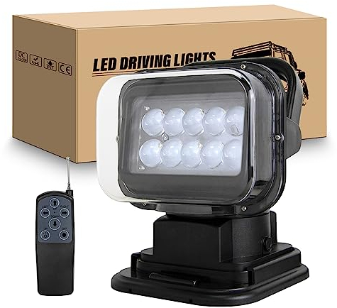 RIGIDON 5D 50W Lampe de travail aimanté, 12V 24V spot projecteur led lumière de recherche à distance, 360° Éclairage de Secours etanche pour offroad Voiture camions SUV 4x4 tracteur Bateau