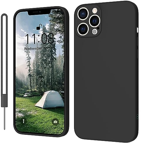 KPPIT für iPhone 12 Pro Hülle Silikon Case 6.1 Zoll, Hanyhülle iPhone 12 Pro [Kameraschutz] [Mikrofaser] [Kratzfeste] Rundumschutz Case Schutzhülle Hülle für iPhone 12 Pro,Schwarz