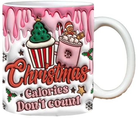 Tasse De Noël En Céramique - Mug Peint Pour Café, Thé, Lait - 350ml - Thème Couple Mignon - Cadeau Fête D'hiver