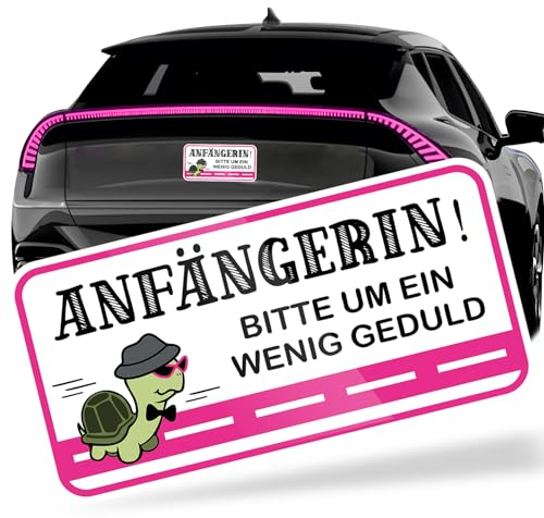 Fahranfänger Aufkleber Magnetschild, 20x10cm Anfänger Schild Auto Reflektierend Magnetfolie Warntafel Schild Führerschein bestanden Geschenk für Fahranfängerin Geschenk