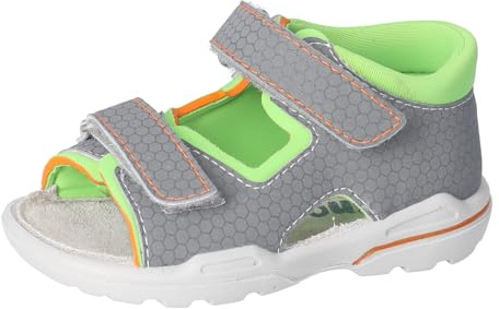 RICOSTA Jungen Sandalen TITU, Kinder Lauflernschuhe, Weite: Mittel, waschbar, Outdoorsandalen, Klettverschluss, Sommerschuhe, Graphit/Apple (460), 26 EU