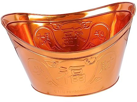 Didiseaon Treasure Bowl Iron Paper Incinerator Documents Ash Bin Smudge Bowl Gold Treasure Basin for Worship Barrel Garden Furnace