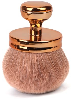 Grand Pinceau Autobronzant, Ovale Pinceau Maquillage Corps avec Tête de Brosse Large Pinceau Autobronzant Visage Pinceau Poudre Solaire pour Maquillage Jambes Bras Visage Corps (Or Rose)
