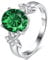 Yaresul Oval Ringe Frauen Damen Ringe Silber 925 Kreierter Smaragd Ringe Criss Cross Zirkonia Verlobungsring damen Versprechen Ring Größe 52(16.6)