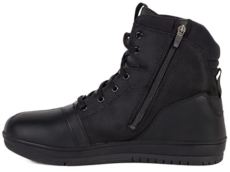 OZONE MOTO Spin Motorradstiefel Herren und Damen | PU Leder | Verstärkungen an Knöchel, Ferse und Zehen | Doppelte Nähte | Langer Reißverschluss