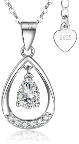 EXGOX Ketten für Damen S925 Sterling Silber Halskette Damen Silber Herzkette Silberkette Herzanhänger Hypoallergene Herz Kette Schmuck Geschenke Frauen