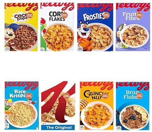 Breakfast Cereal Mini Boxes – 8 Single-Serve Portions, 226g Variety Pack | Individual breakfast cereal portions in a convenient variety pack – ideal for travel, guests, offices, lunchboxes and kids.