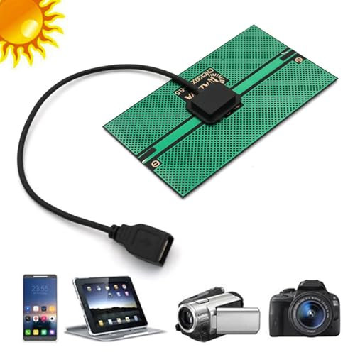 5.5V Solar Panel Charger - Mini Solar Panel 5.5V, Portable Solar Panel | 5.5V Solar Powers Bank with USB Port, Multifunctional Solar Panel 5.5V for Outdoor Camping Phone Tablets Charging
