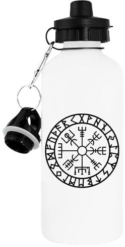 TAMBOOTEE Vegvisir Futhark Runen Weiße Trinkflasche Aus Metall