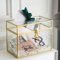 Sanllusit Glas Hochzeitskartenbox mit Schlitz und Schloss, Große Klare Kartenbox Gold Messing Geschenkkarte Aufbewahrungsbox mit Schloss für Hochzeitsempfänge, Babyparty, Geburtstagsfeier, Brautparty
