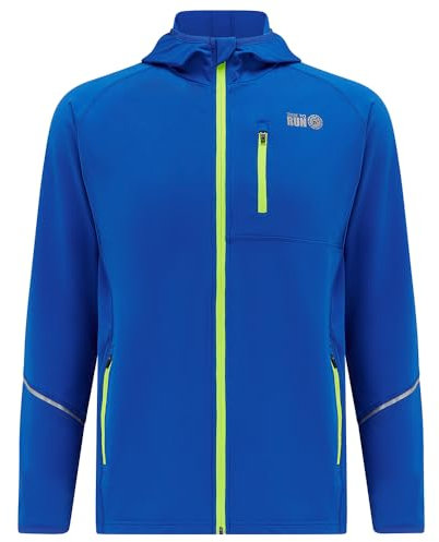 time to run Thermo-Laufjacke für Herren mit Frontreißverschluss Kapuze und Taschen L Barents Blau