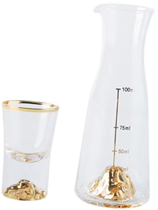 Garneck Elegant Wine Decanter 4 Cups High Grade Glass Wine Bottle and Cup Set for Hosting