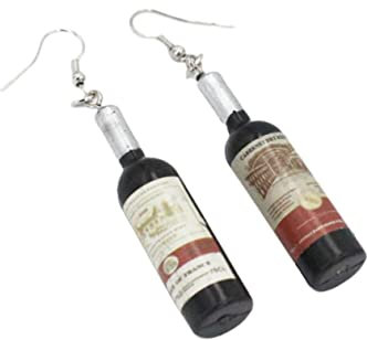 COSMEVIVI Ohrhänger Weinflasche Schwarz Ohrschmuck Modisch Kreativ Für Damen Geschenk