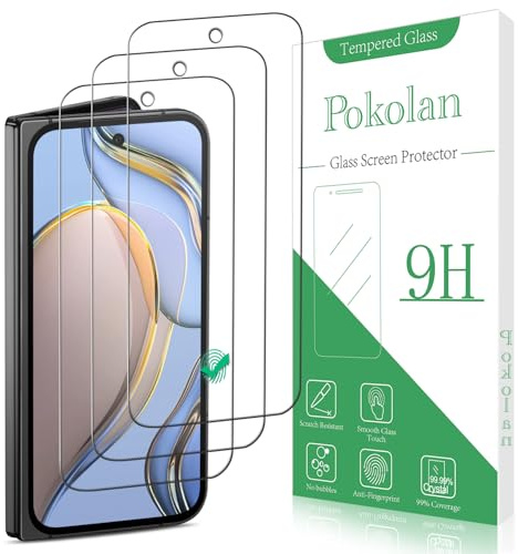 Pokolan Lot de 3 Verre Trempé pour Google Pixel 9 Pro Fold