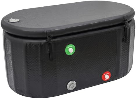 Donened - Eisbad Badewanne, Large Aufblasbare Badewanne, Erwachsene Eisbaden, Mobile & Tonne Freistehende Ice Tub, für Innenräumen & Freien (132 * 70 * 62cm)