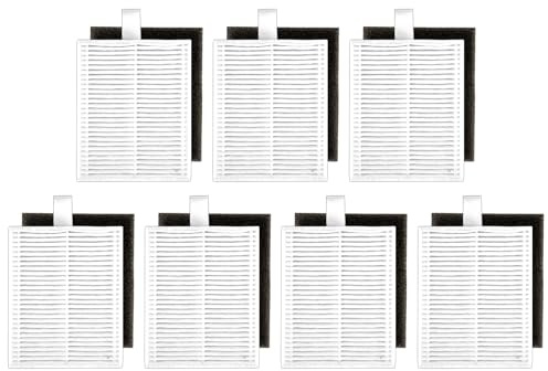 (7 Stück) Waschbare Ersatzfilter für eufy Clean L50, L60, L60 Hybrid, L60 SES, L50 SES, Staubsaugerroboter, Zubehörset, 7 HEPA- und Schaumstoff-Filter