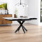 Merax Esstisch ausziehbar, Esstisch mit Marmorstruktur 150/180 * 70cm, 4–6 Person, Marmor+Schwarz