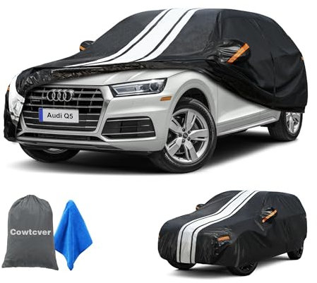 Autoabdeckung Wasserdicht Atmungsaktiv Passend für 2008-2025Audi Q5, Vollgarage Autoplane für Sonne Regen Staub Schutz, Auto Abdeckplane Abdeckung.