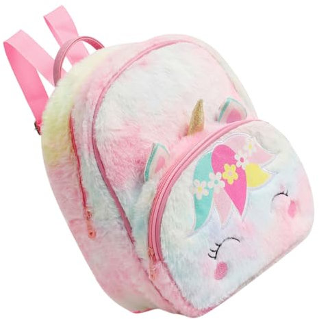 WESIEVYA Plüsch Einhorn Rucksack Für Mädchen Tragbare Und Süße Kindertasche Kleiner Cartoon Rucksack Für Kindergarten Für Reisen Und Täglichen Gebrauch