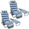 WKFAMOUT Rucksack Strandstuhl Klappbar Set mit Klapptisch 5 Position Verstellbarer Rückenlehne Niedrig Campingstuhl Gartenstuhl Klappstuhl mit Kühltasche Getränkehalter für Strand Garten Weiß